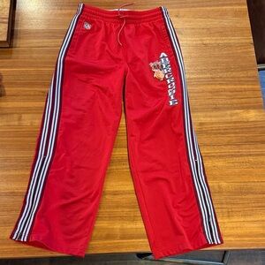 Vintage Abercrombie & Fitch Red Track Joggers with Side Stripes kids xl